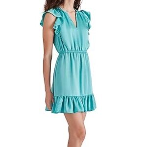 Steve Madden Turquoise Ruffle Mini Dress